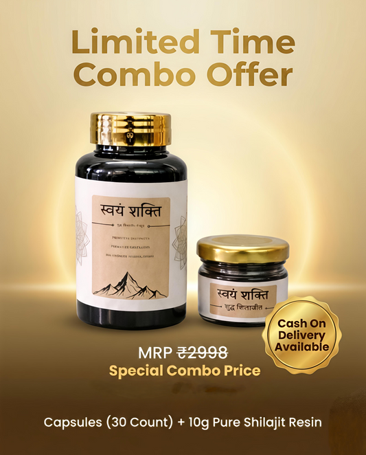 Swayam Shakti Pure Shilajit Combo | Capsule (30) + Resin (10g) | Himalayan Shilajit